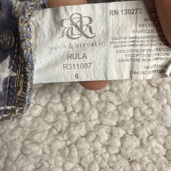 Rock & Republic Patriotic Distressed Blue Jean Shorts - Picture 3 of 6